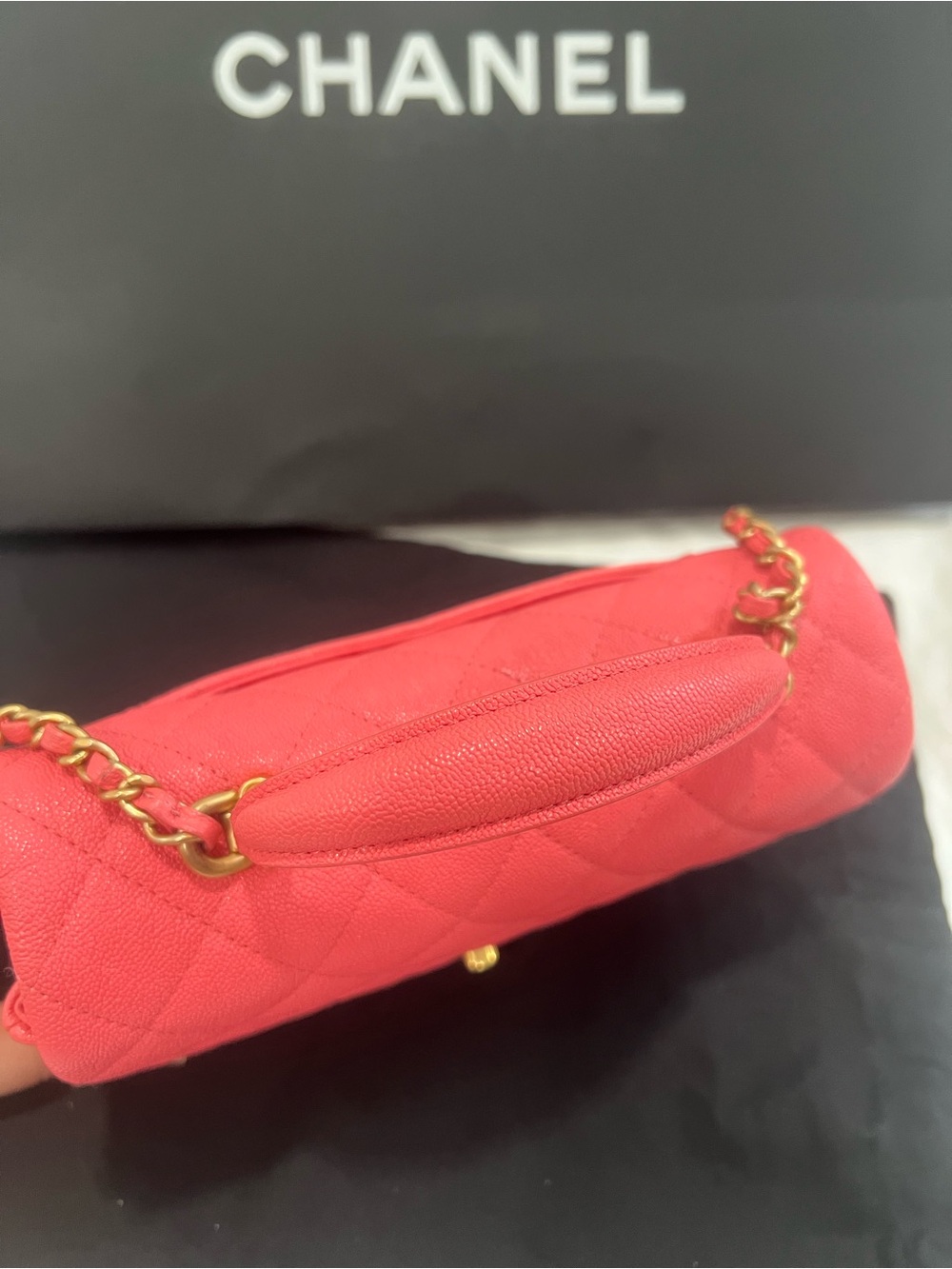 Chanel Classic Caviar Pink Mini rectangular Flap Bag - Picture 8 of 11